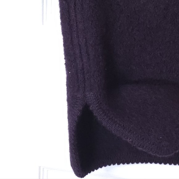 Lindor 100% Wool Long Cardigan Coat Purple Embroidered Size L Jacket Boiled Wool - Picture 10 of 11